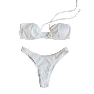 SHEIN Women’s Ribbed Halter Bandeau Bikini Set Size XS